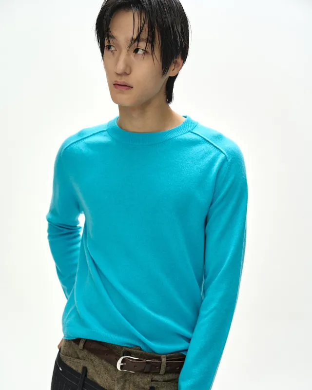 SHANE CASHMERE CREW-NECK SWEATER (BLUE) made by Andersson Bell