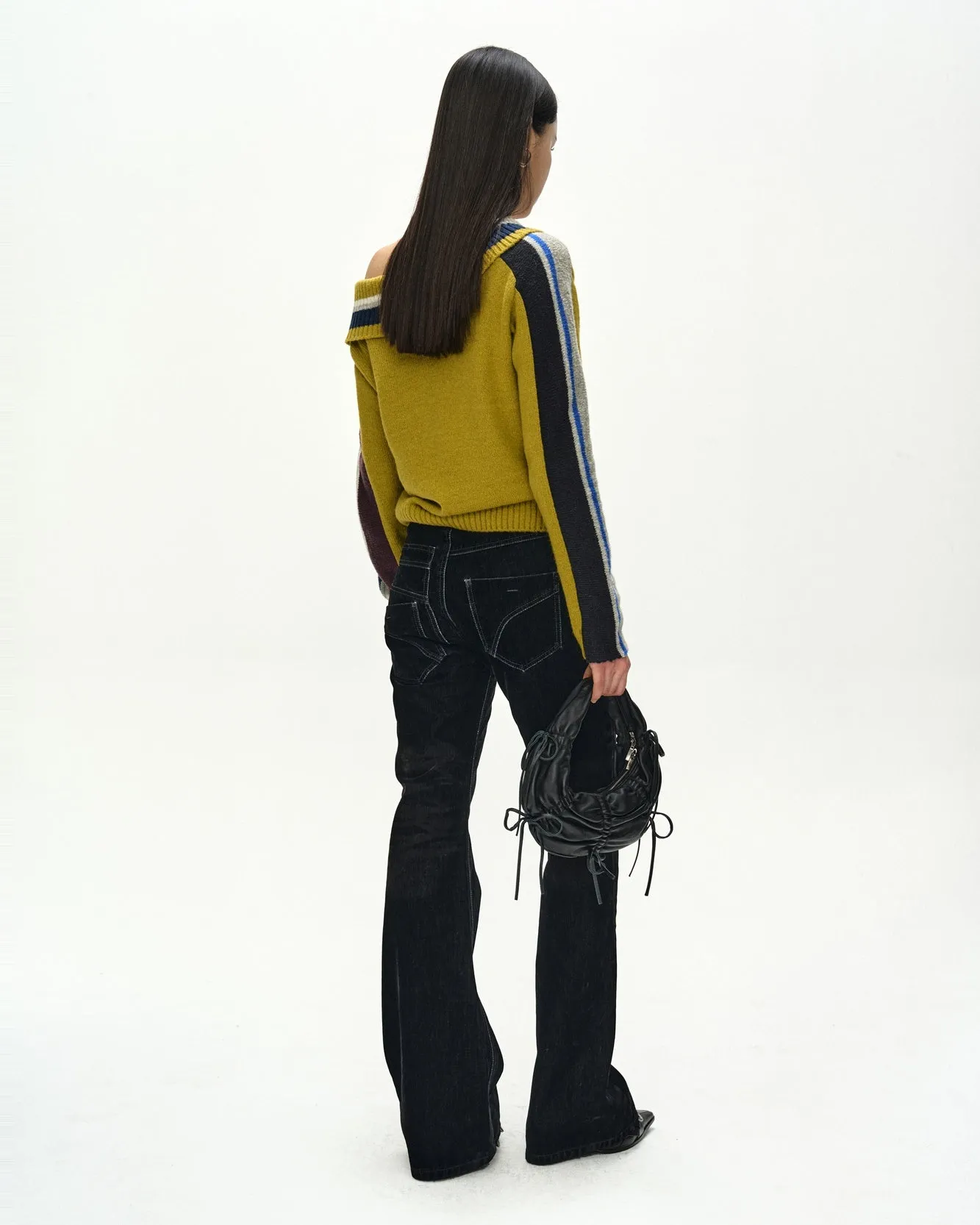 ASYMMETRIC LAYERED BOOTCUT PANTS (BLACK) sold by Andersson Bell product image thumbnail 4