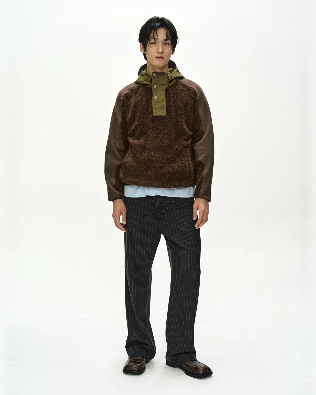 ORTE TERRY HALF ZIP UP HOODIE (BROWN) sold by Andersson Bell product image thumbnail 4