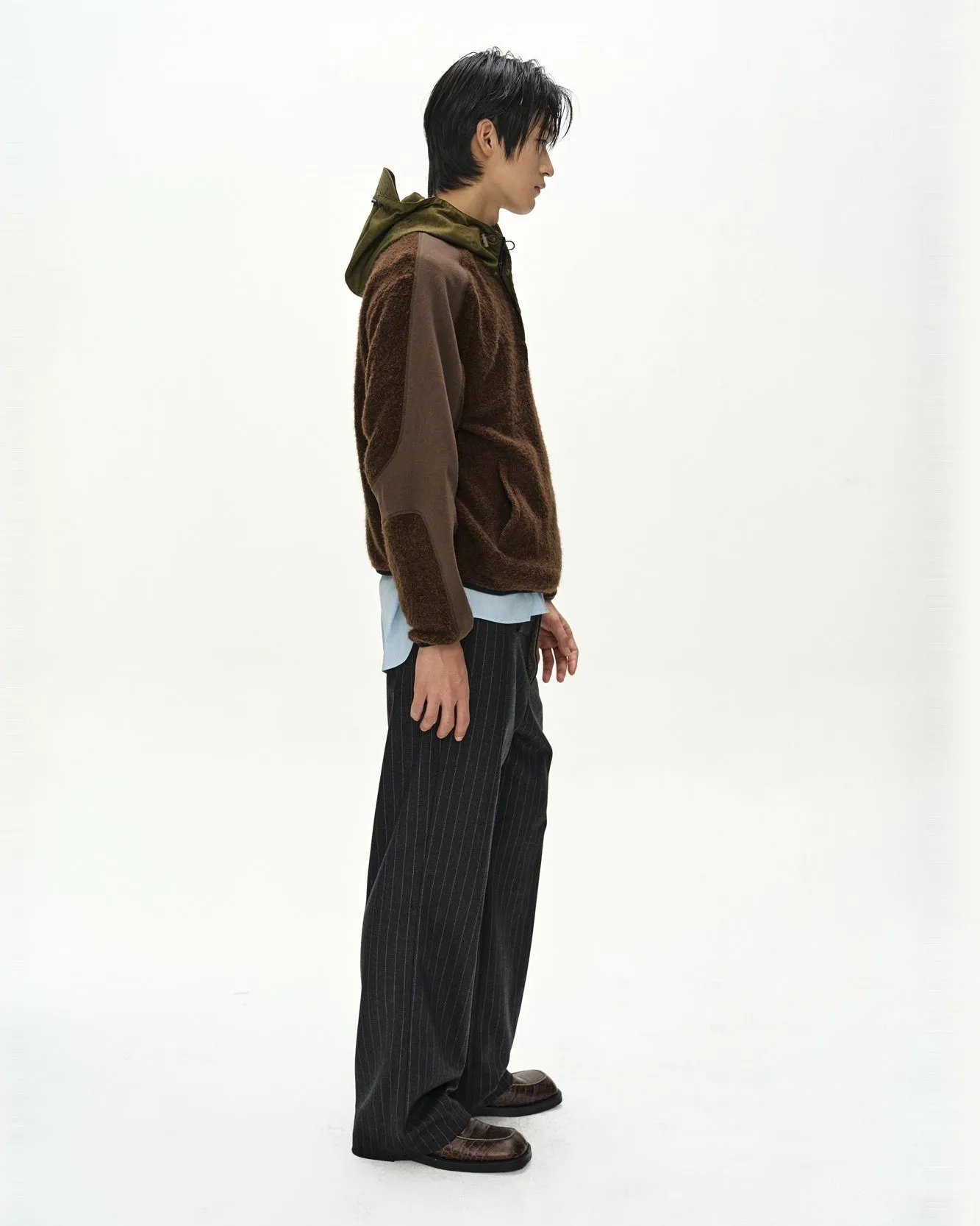 ORTE TERRY HALF ZIP UP HOODIE (BROWN) sold by Andersson Bell product image thumbnail 5