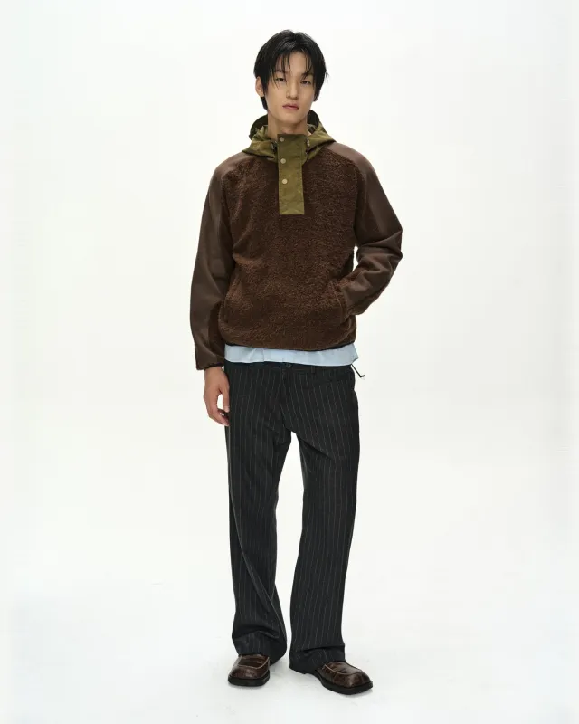 ORTE TERRY HALF ZIP UP HOODIE (BROWN) made by Andersson Bell