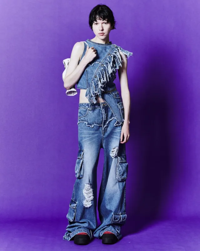 ■ANDERSSON BELL■ Nora Detachable Denim Top atb1120wCOATED WOMEN) NORA DETACHABLE DENIM TOP atb1120w(COATED YELLOW