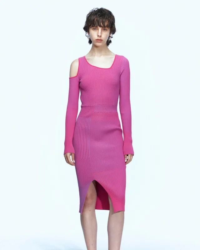 (WOMEN) ELLISON PANELED KNIT DRESS atb764w(PINK/PURPLE) sold by Andersson Bell