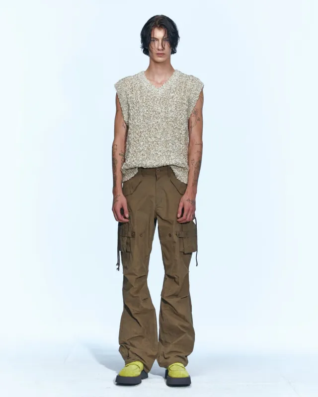 TOTTO CABLE VEST (ITALIAN YARN) atb667m(IVORY/BEIGE) made by Andersson Bell