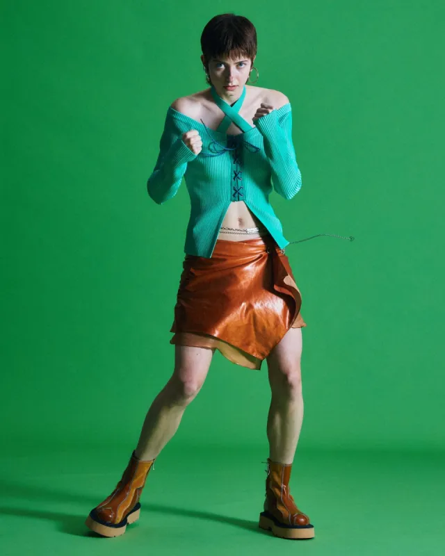 GINGER SHIRRING WRAP SKIRT apa604w(BRICK) sold by Andersson Bell