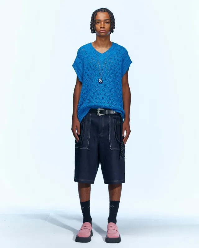 SUSTAINABLE KNIT VEST atb671m(SEA) sold by Andersson Bell