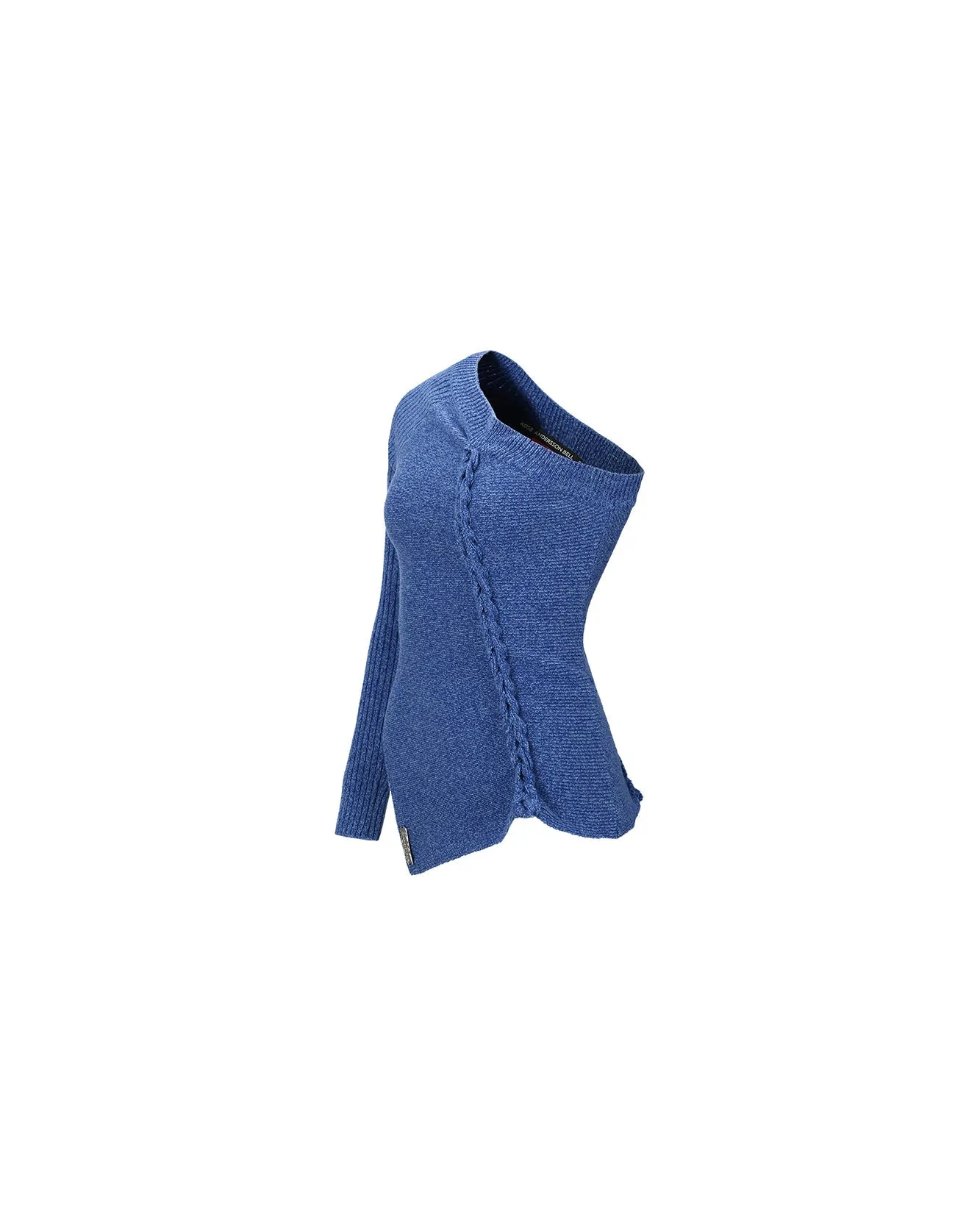(WOMEN) HAND TWIST ASYMMETRIC KNIT TOP atb985w(MELANGE BLUE) sold by Andersson Bell product image thumbnail 3