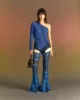 (WOMEN) HAND TWIST ASYMMETRIC KNIT TOP atb985w(MELANGE BLUE) sold by Andersson Bell