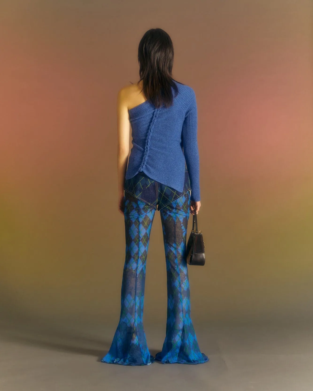 (WOMEN) HAND TWIST ASYMMETRIC KNIT TOP atb985w(MELANGE BLUE) sold by Andersson Bell product image thumbnail 5