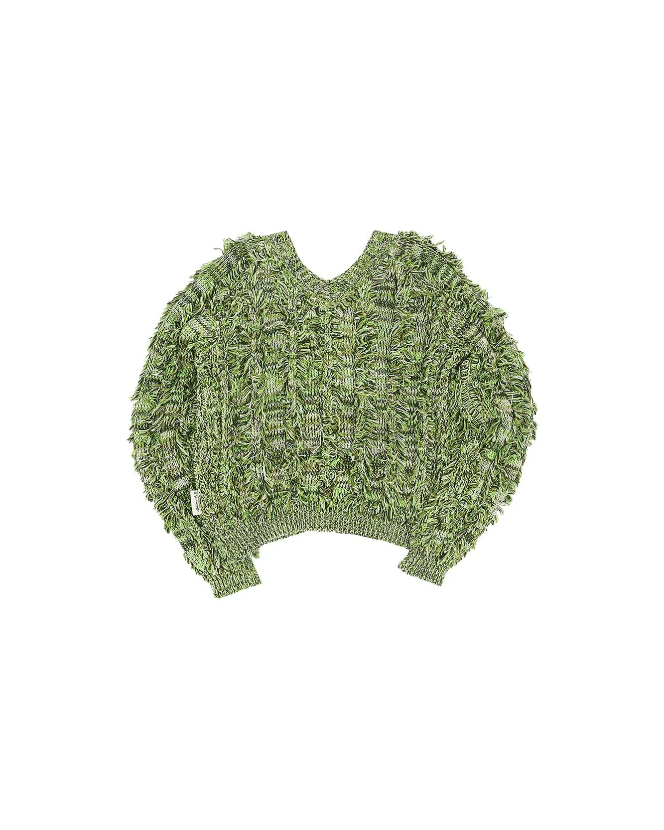 FRINGE TWO WAY SHORT CARDIGAN atb872w(GREEN) sold by Andersson Bell product image thumbnail 3