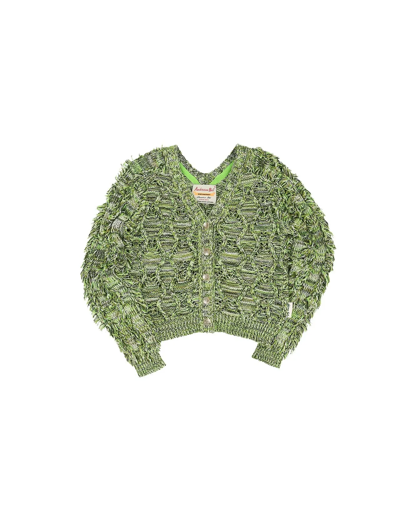 FRINGE TWO WAY SHORT CARDIGAN atb872w(GREEN) sold by Andersson Bell product image thumbnail 2