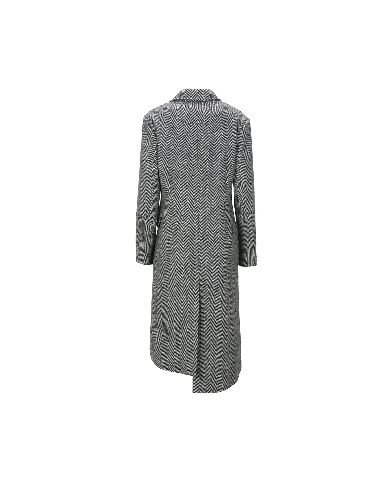 (WOMEN) ENYA HERRINGBONE ASYMMETRIC COAT awa541w(GREY) sold by Andersson Bell product image thumbnail 4