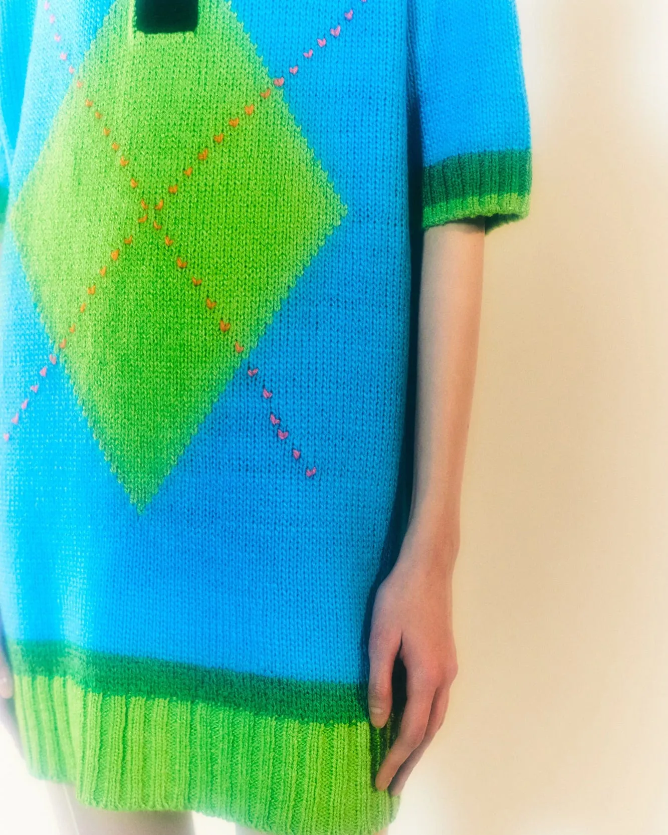 PORTELA ARGYLE OVERSIZED COLLAR KNIT atb768w(BLUE) sold by Andersson Bell product image thumbnail 5