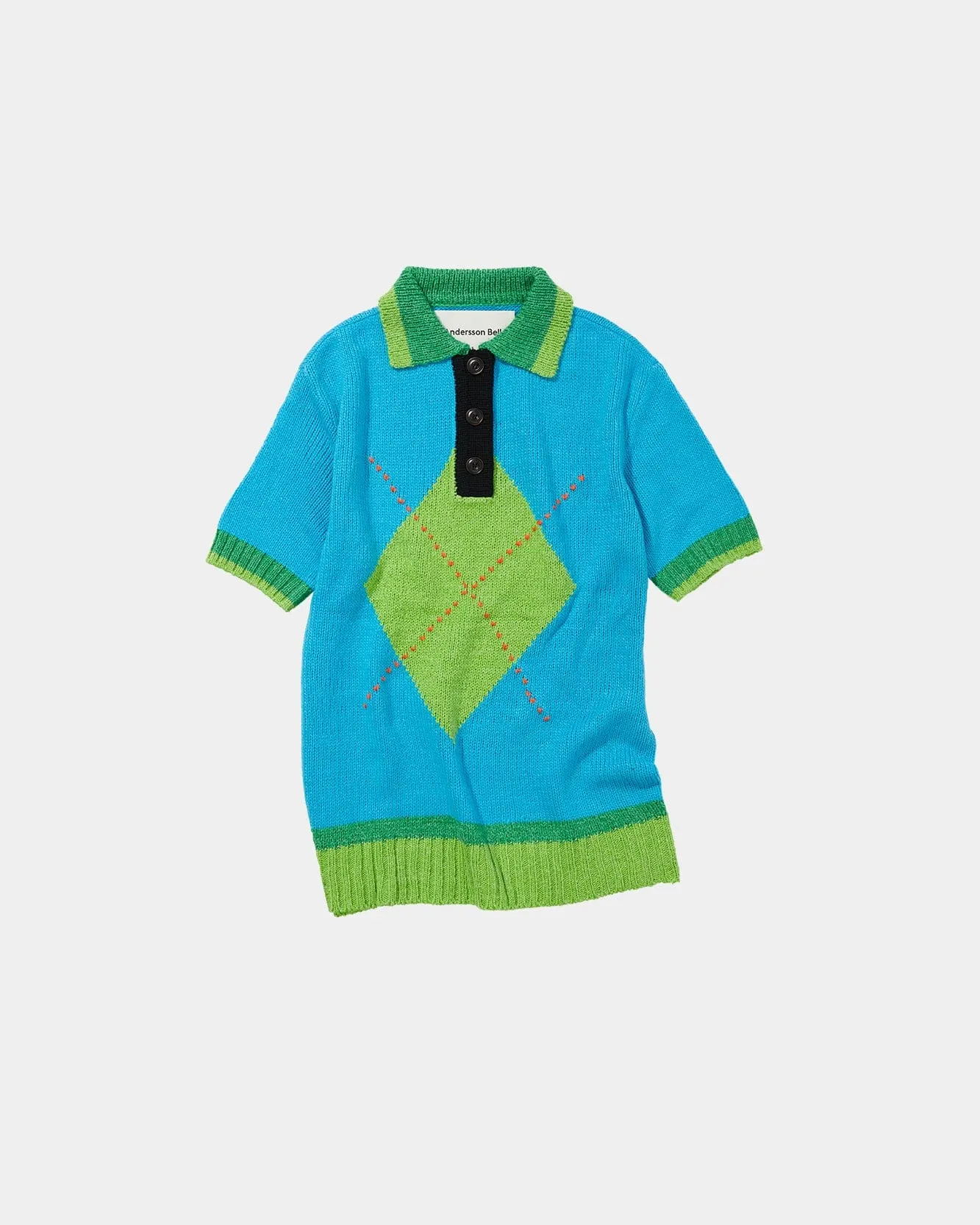 PORTELA ARGYLE OVERSIZED COLLAR KNIT atb768w(BLUE) sold by Andersson Bell product image thumbnail 2