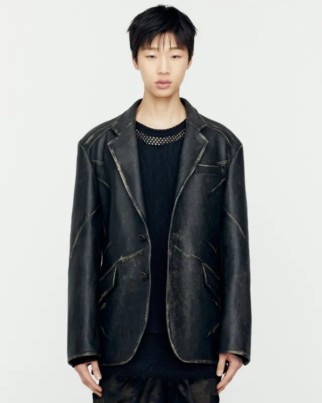 HYDE LEATHER JACKET awa633m(BLACK) made by Andersson Bell