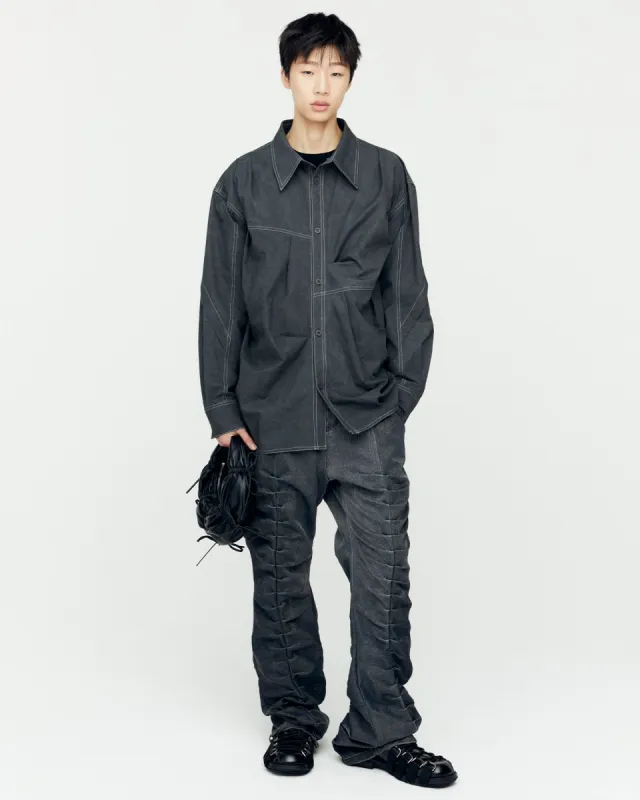 RIVOLI WASHED TUCK PANTS apa752m(WASHED BLACK) made by Andersson Bell