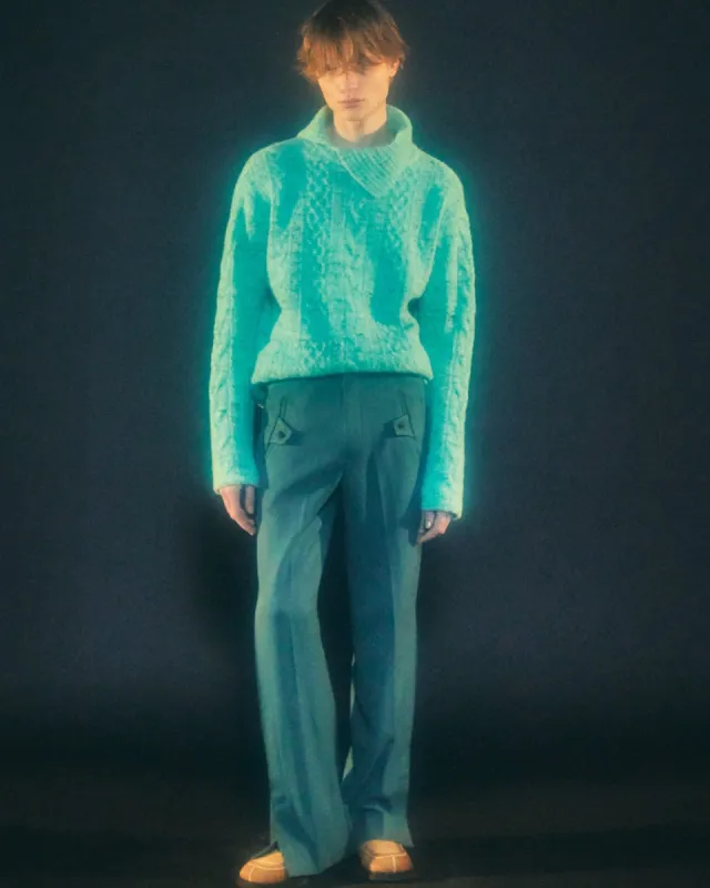 ARZENT WIDE LEG TROUSERS apa557m(BLUE GREEN) sold by Andersson Bell