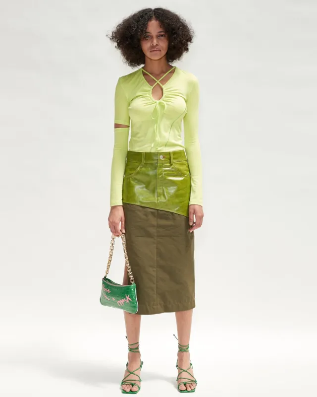 (WOMEN) EDIE CROSS STRING EMBROIDERED TOP atb717w(NEON) made by Andersson Bell