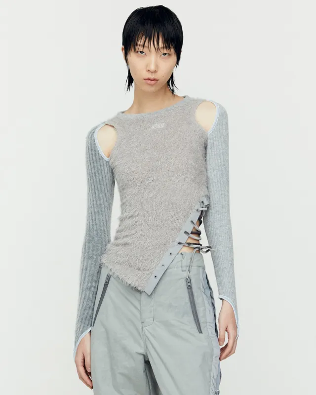 HAIRY CUT-OUT TOP atb1180w(GREY) sold by Andersson Bell