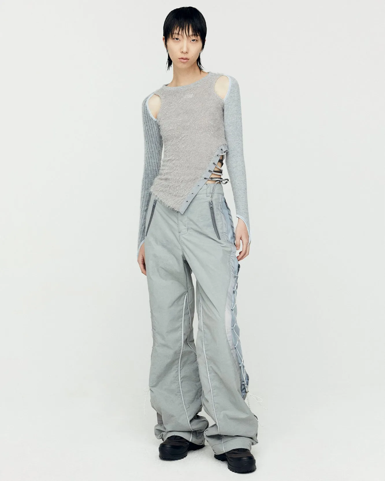 HAIRY CUT-OUT TOP atb1180w(GREY) sold by Andersson Bell product image thumbnail 5