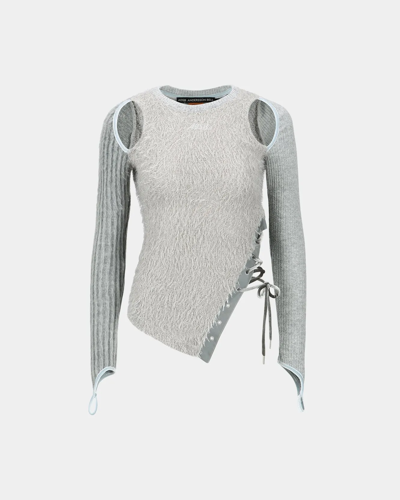 HAIRY CUT-OUT TOP atb1180w(GREY) sold by Andersson Bell product image thumbnail 2