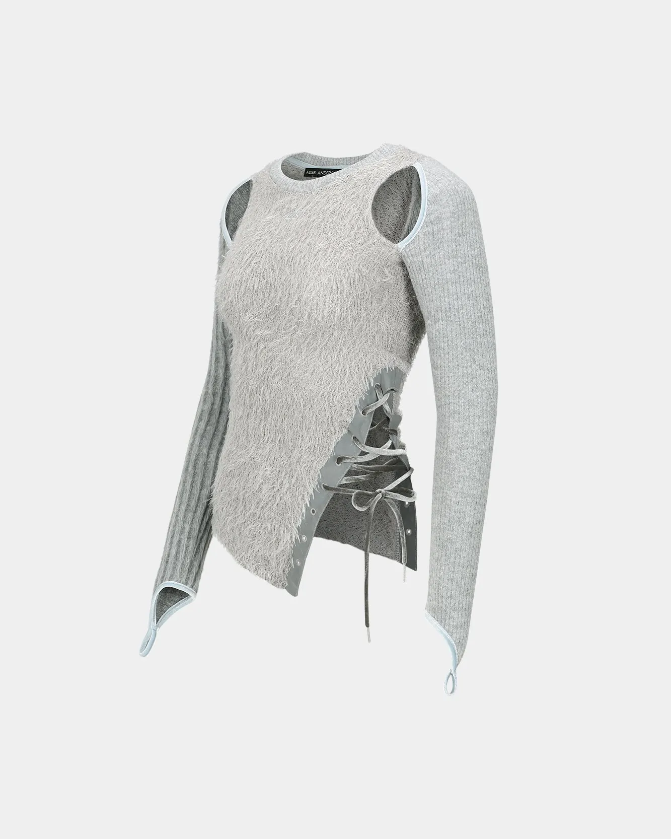 HAIRY CUT-OUT TOP atb1180w(GREY) sold by Andersson Bell product image thumbnail 3