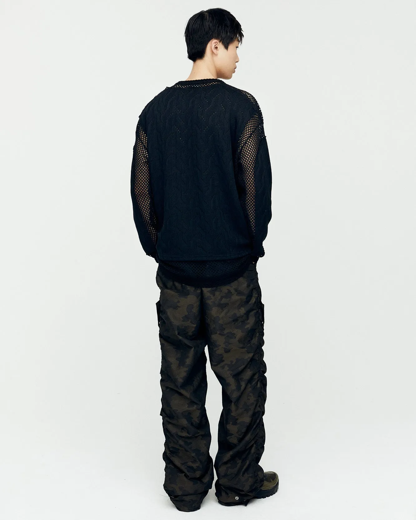 LAYERED CREW-NECK SWEATER atb1151m(BLACK) sold by Andersson Bell product image thumbnail 5