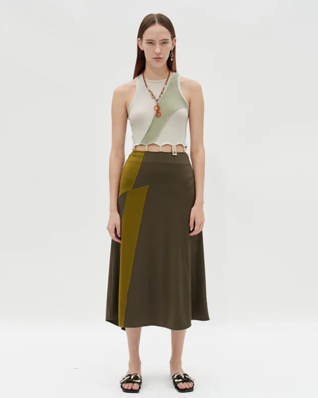 (WOMEN) COLOR MIX DRESS atb733w(KHAKI) made by Andersson Bell