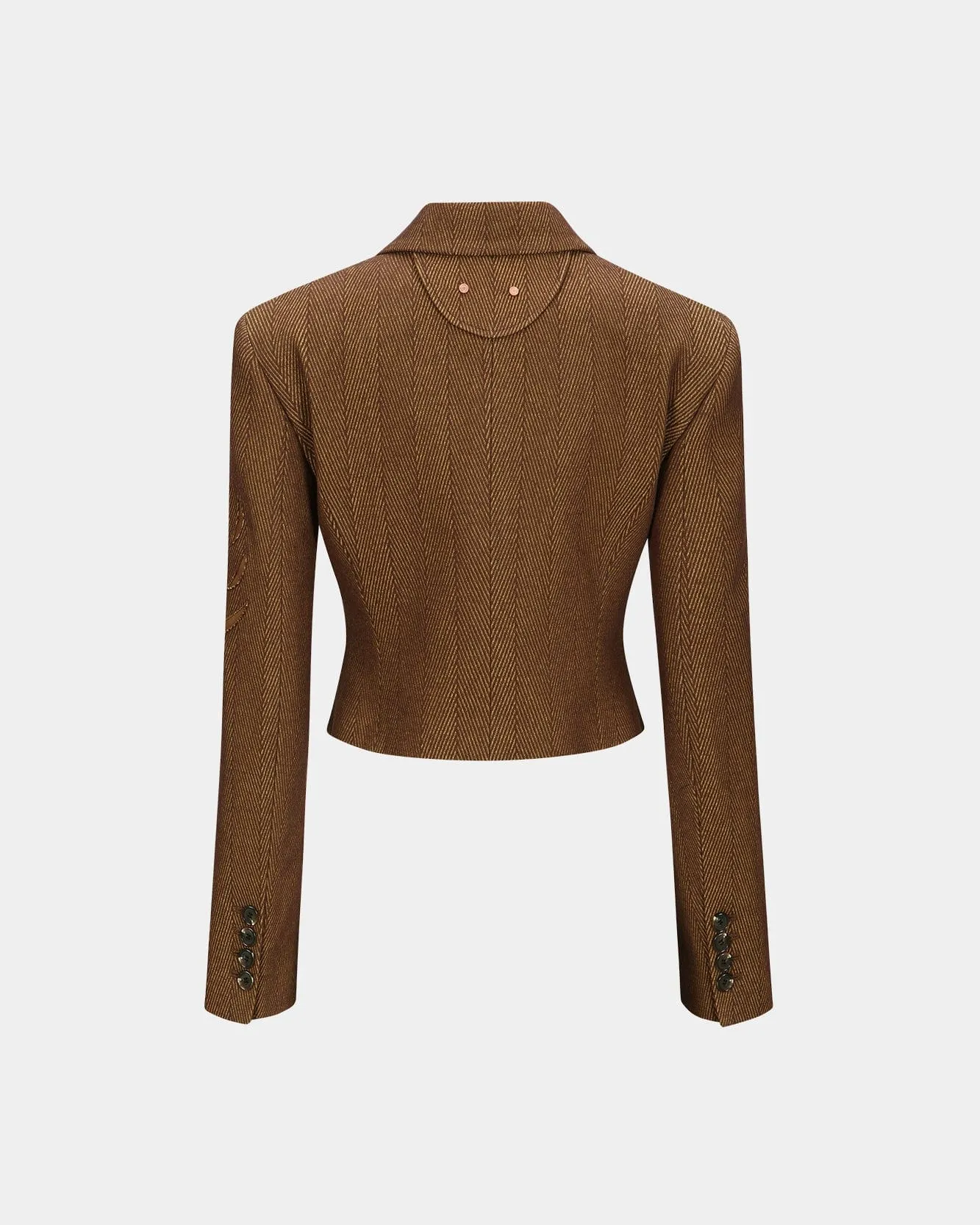 (WOMEN) HANNAH LASER-CUT CROPPED JACKET awa602w(BROWN) sold by Andersson Bell product image thumbnail 5