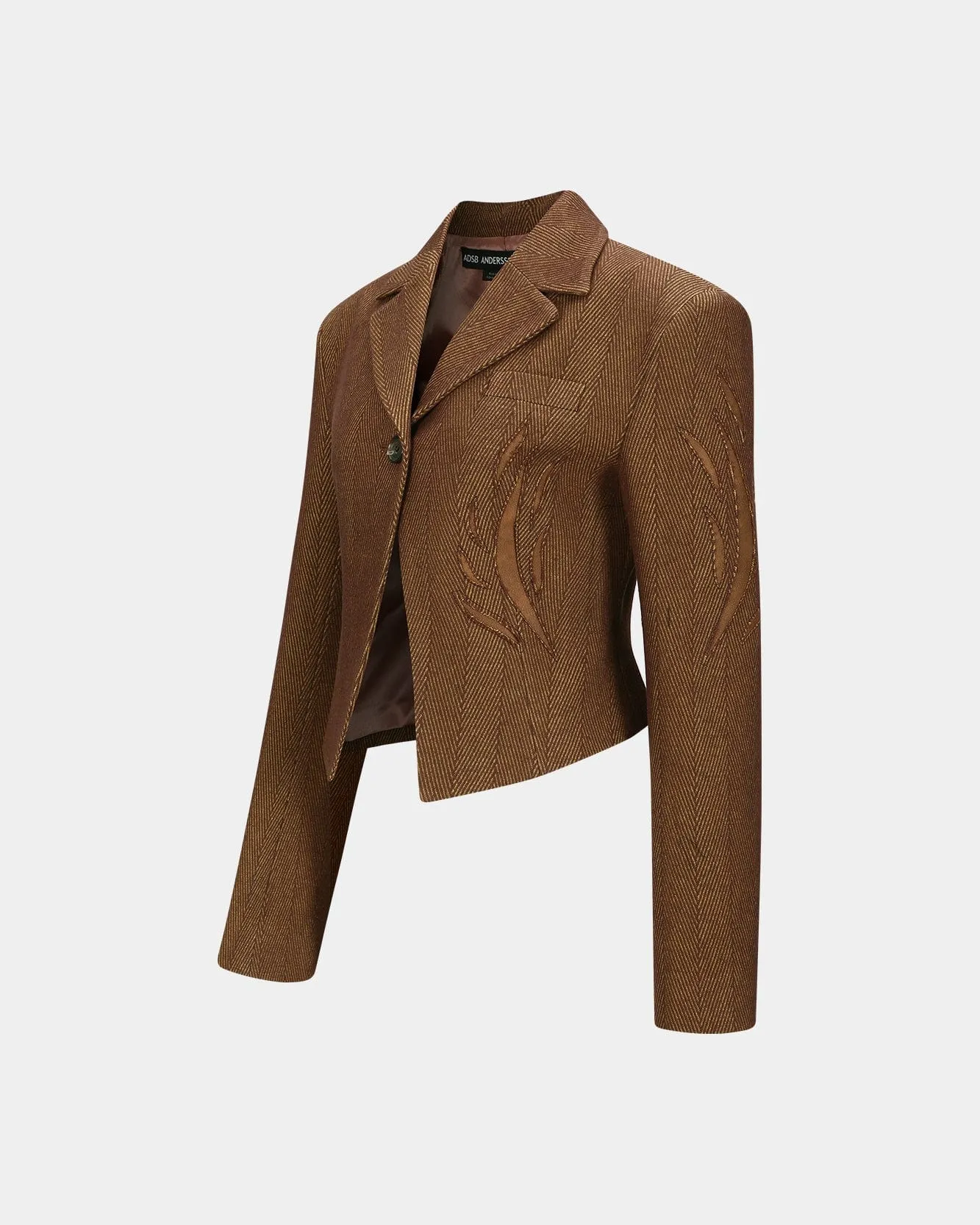 (WOMEN) HANNAH LASER-CUT CROPPED JACKET awa602w(BROWN) sold by Andersson Bell product image thumbnail 3