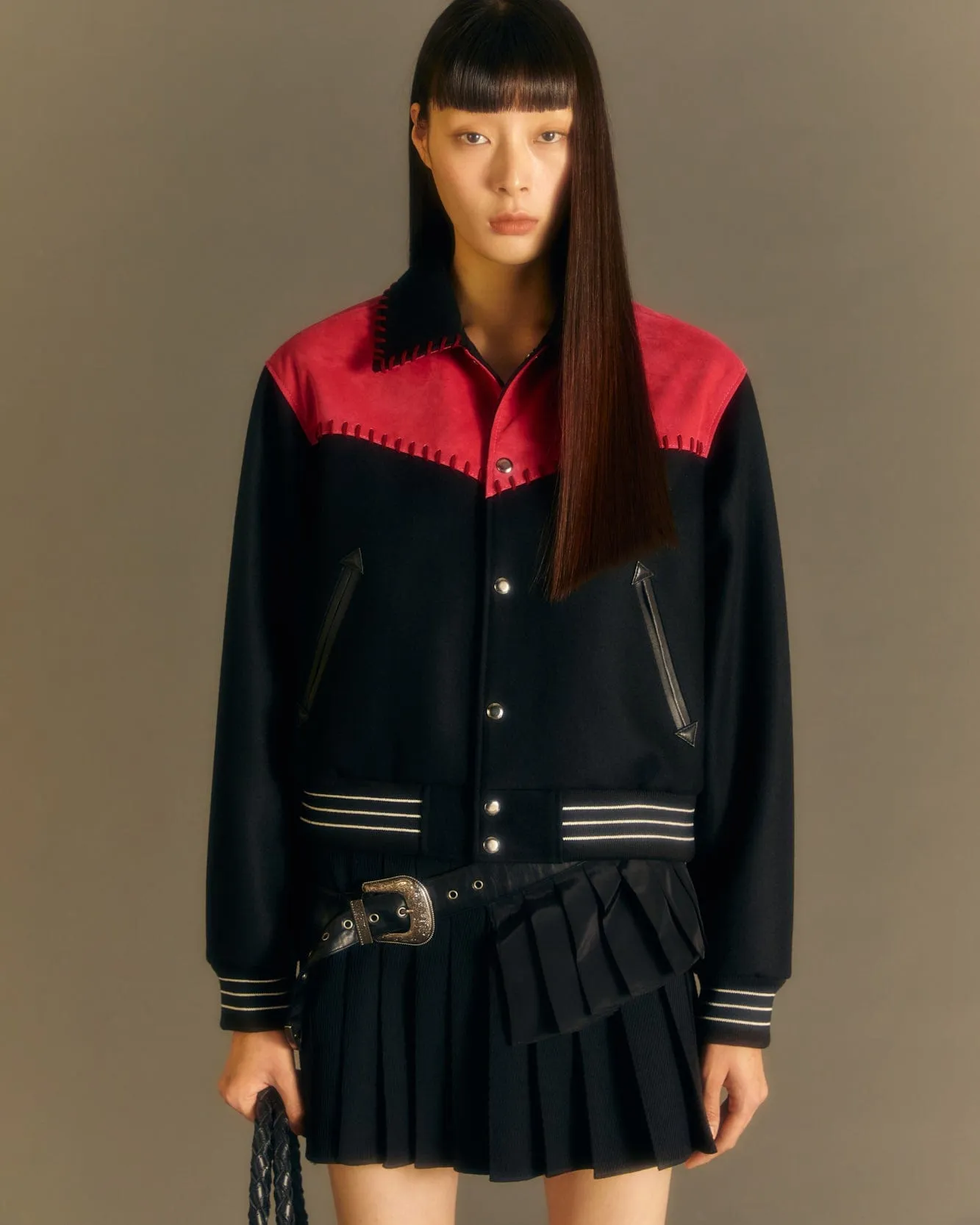 (WOMEN) NEW MARGO WESTERN VARSITY JACKET awa550w(MAGENTA) sold by Andersson Bell product image thumbnail 5
