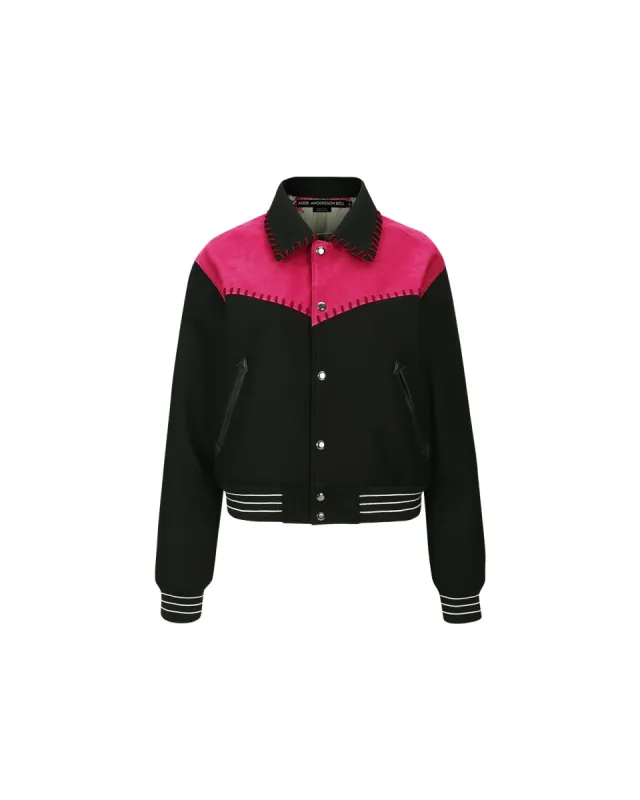 (WOMEN) NEW MARGO WESTERN VARSITY JACKET awa550w(MAGENTA) sold by Andersson Bell