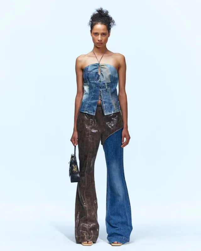 LANCE JEANS HYBRID FAUX LEATHER TROUSERS apa636w(BROWN) sold by Andersson Bell