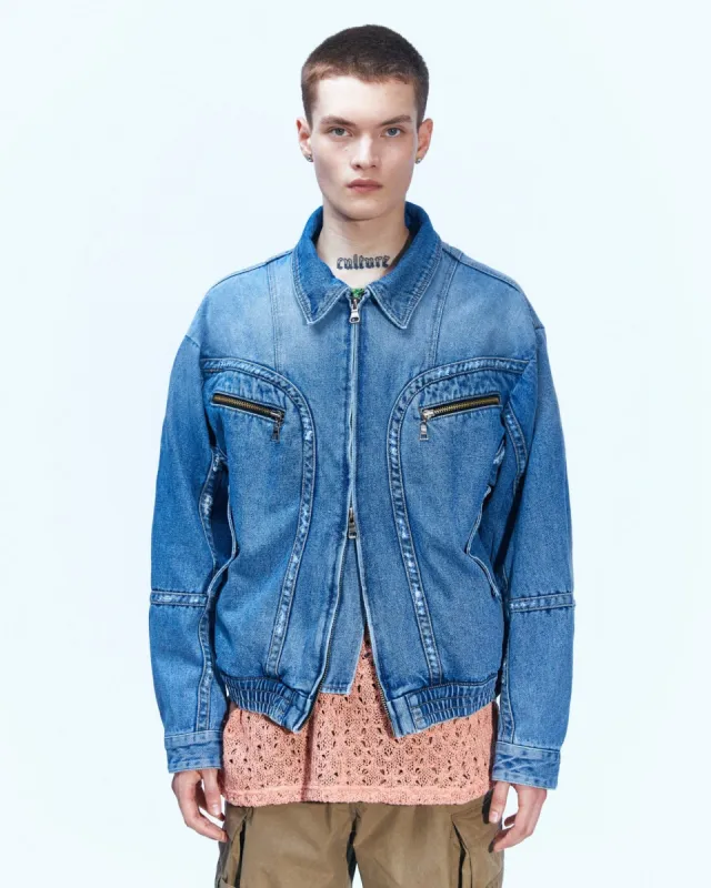 POINTE DENIM BLOUSON JACKET awa511m(BLUE) sold by Andersson Bell