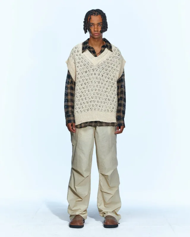 SUSTAINABLE KNIT VEST atb671m(ECRU) sold by Andersson Bell