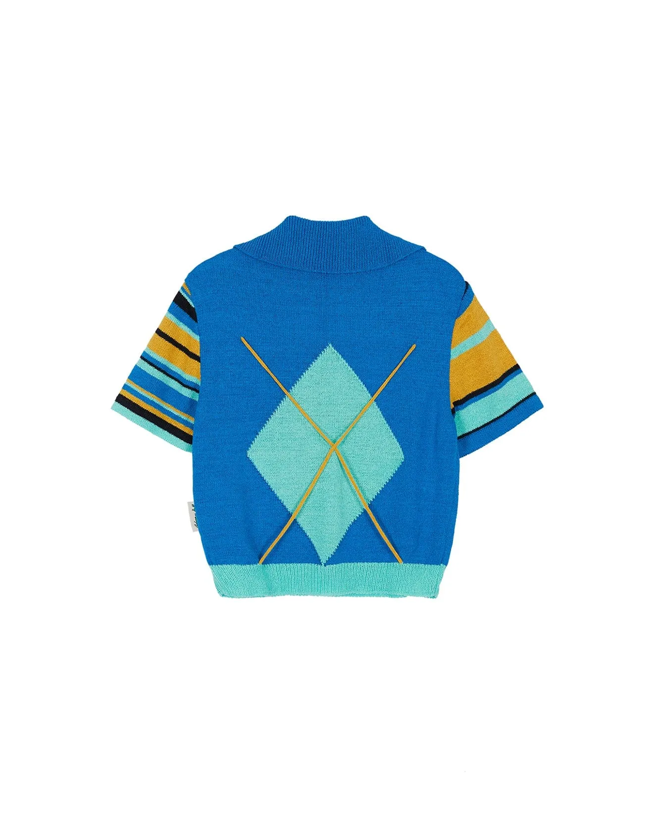 ARGYLE STRIPE POLO KNIT TOP atb712w(BLUE) sold by Andersson Bell product image thumbnail 3