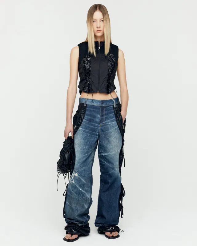 GIA LACE-UP VEST awa667w(BLACK) sold by Andersson Bell