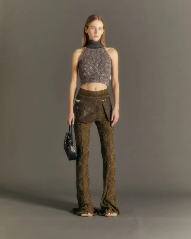 (WOMEN) SEE-THROUGH LACE BOOTCUT PANTS apa655w(KHAKI) sold by Andersson Bell