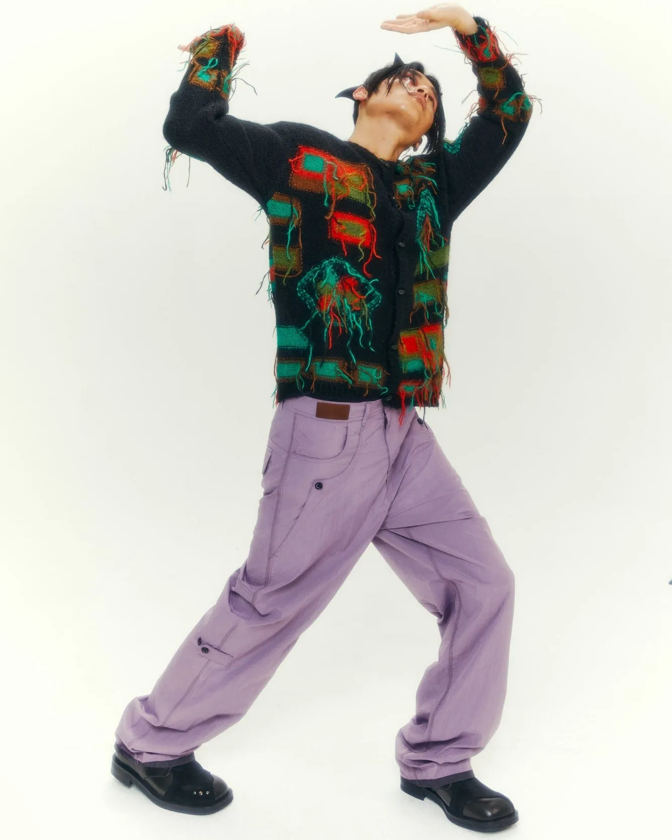 CRACK NYLON INSIDE-OUT TROUSER apa673m(PURPLE) sold by Andersson Bell product image thumbnail 4