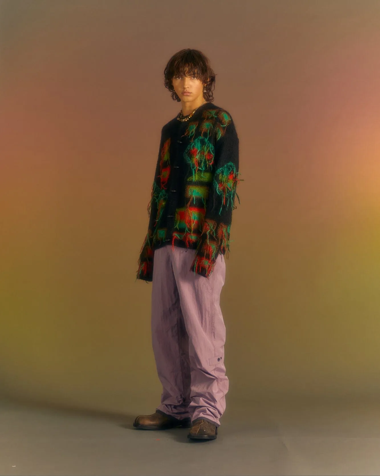 CRACK NYLON INSIDE-OUT TROUSER apa673m(PURPLE) sold by Andersson Bell