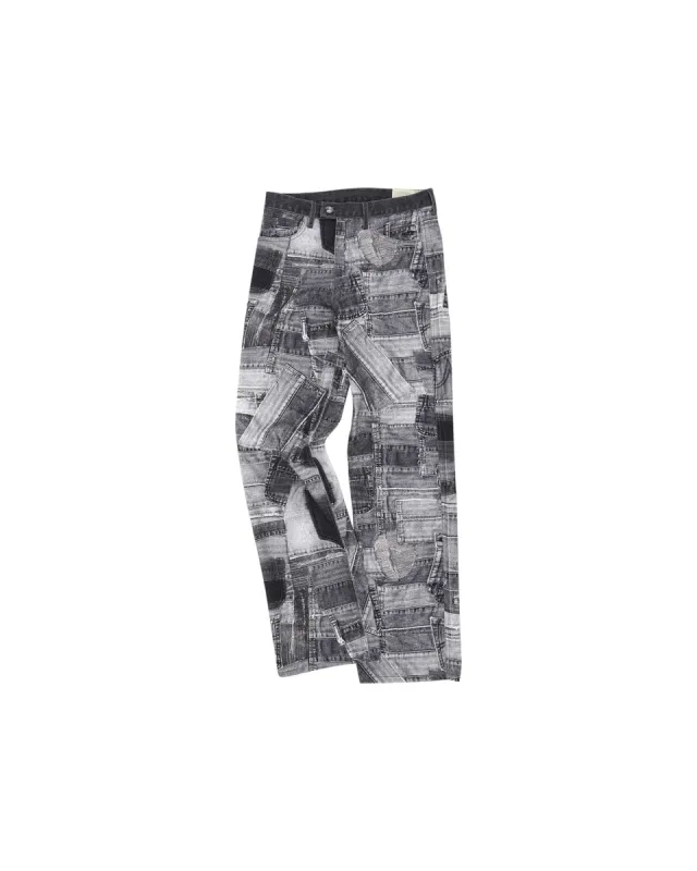 BRNO PATCHWORK PRINTED WIDE JEANS apa683m(BLACK) sold by Andersson Bell