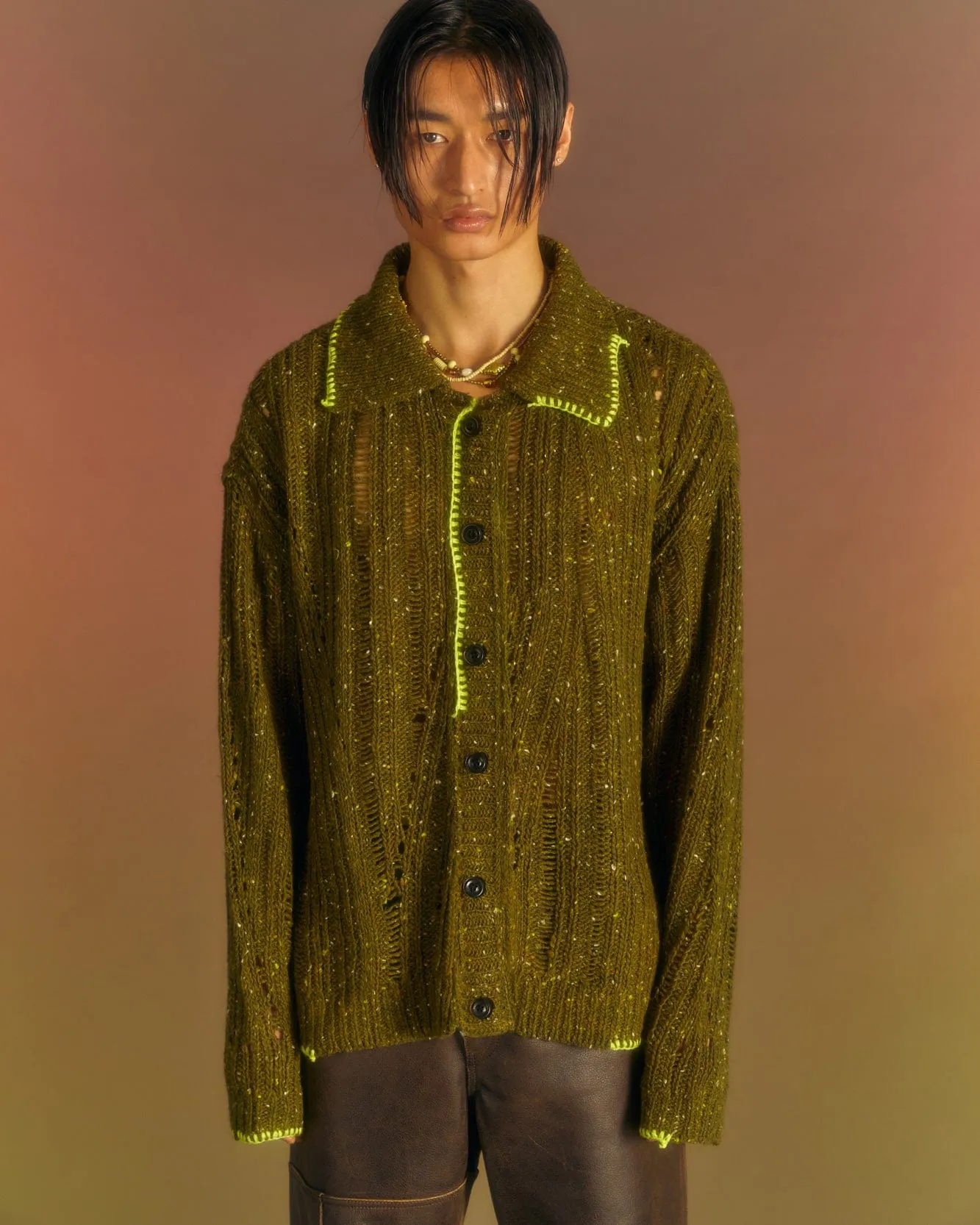 NEP WOOL CARDIGAN atb1010m(KHAKI) sold by Andersson Bell product image thumbnail 5