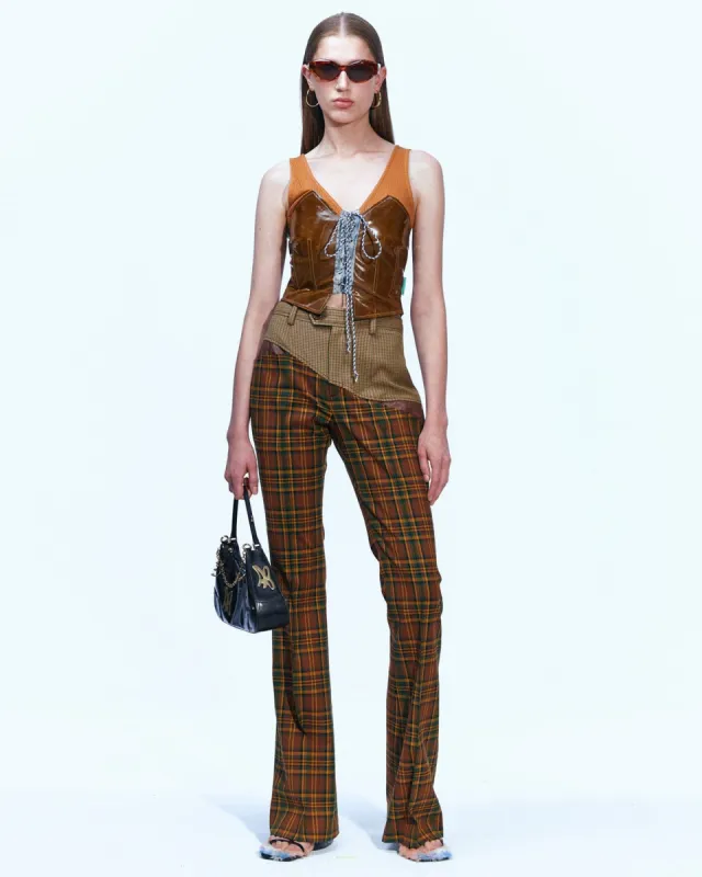 MIKA DIAGONAL TROUSERS apa603w(BROWN) made by Andersson Bell