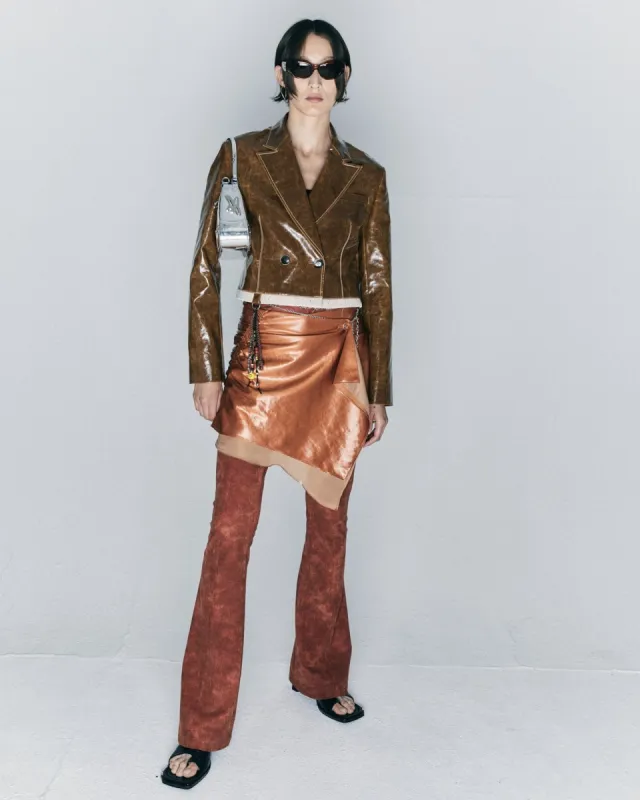 ULIANA COATED SHORT JACKET awa517w(BROWN) made by Andersson Bell