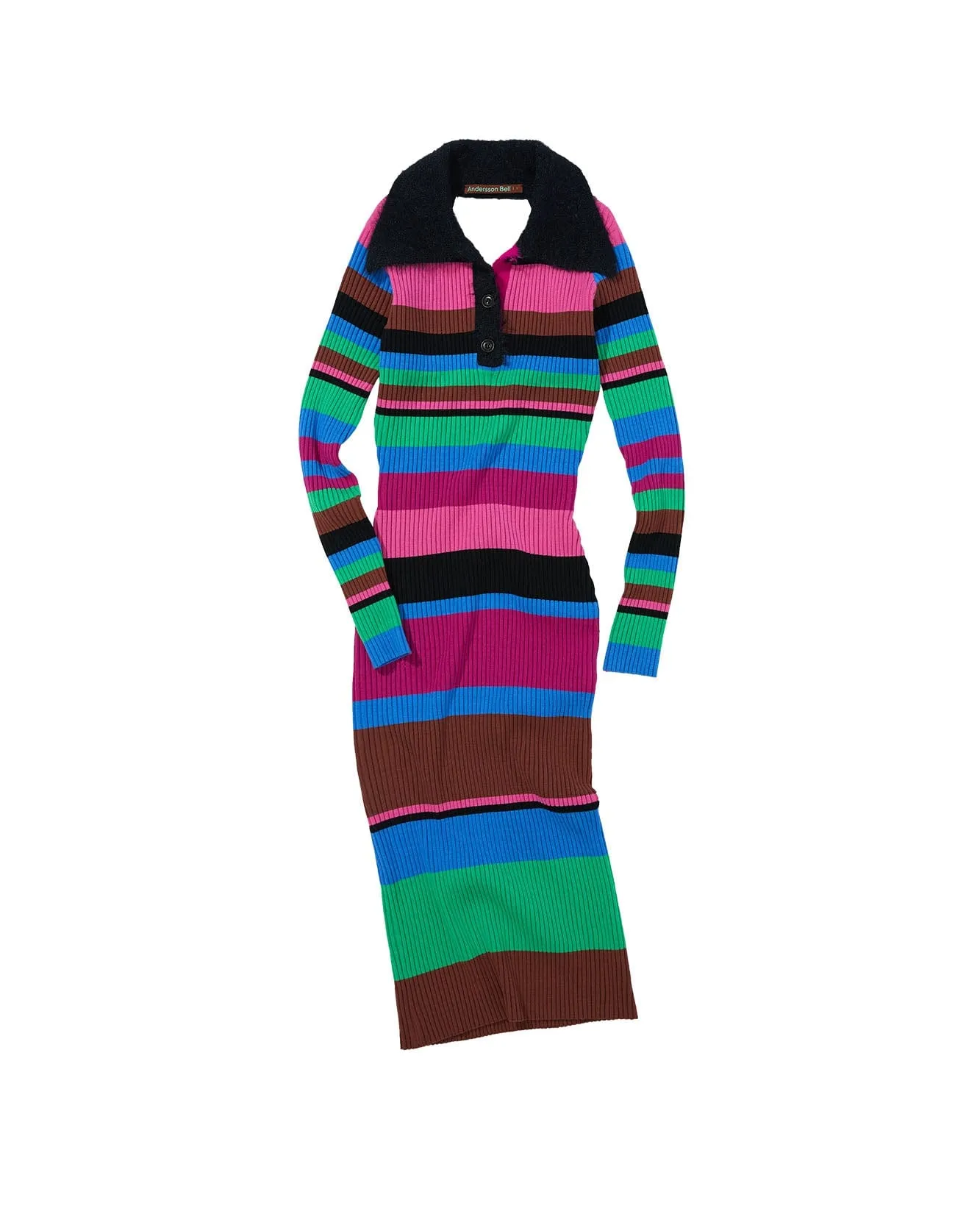 (WOMEN) STRIPE POLO KNIT DRESS atb823w(PINK) sold by Andersson Bell product image thumbnail 2