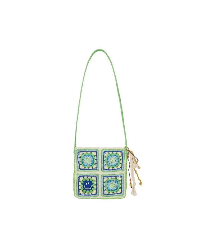 UNISEX HAND CROCHET SQUARE BAG aaa303u(GREEN) made by Andersson Bell