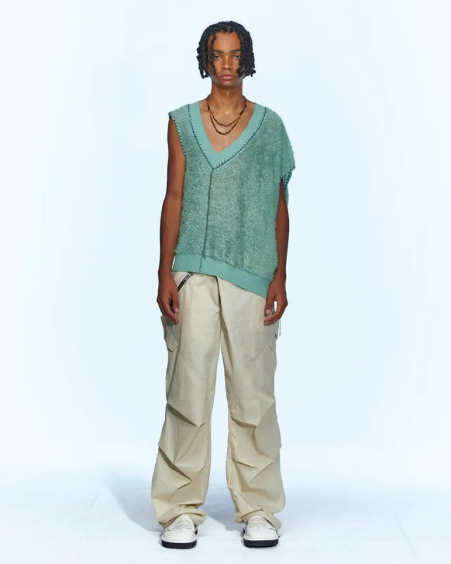 MARIO SUMMER SHAGGY V-NECK VEST atb960m(GREEN) made by Andersson Bell