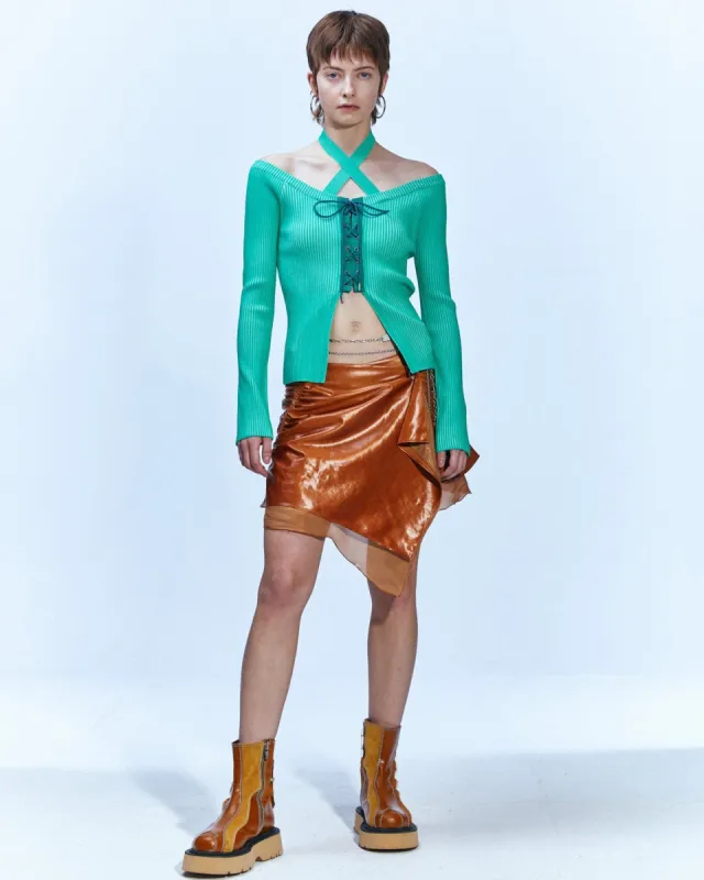 MONA KNITTED CORSET TOP atb877w(GREEN) made by Andersson Bell