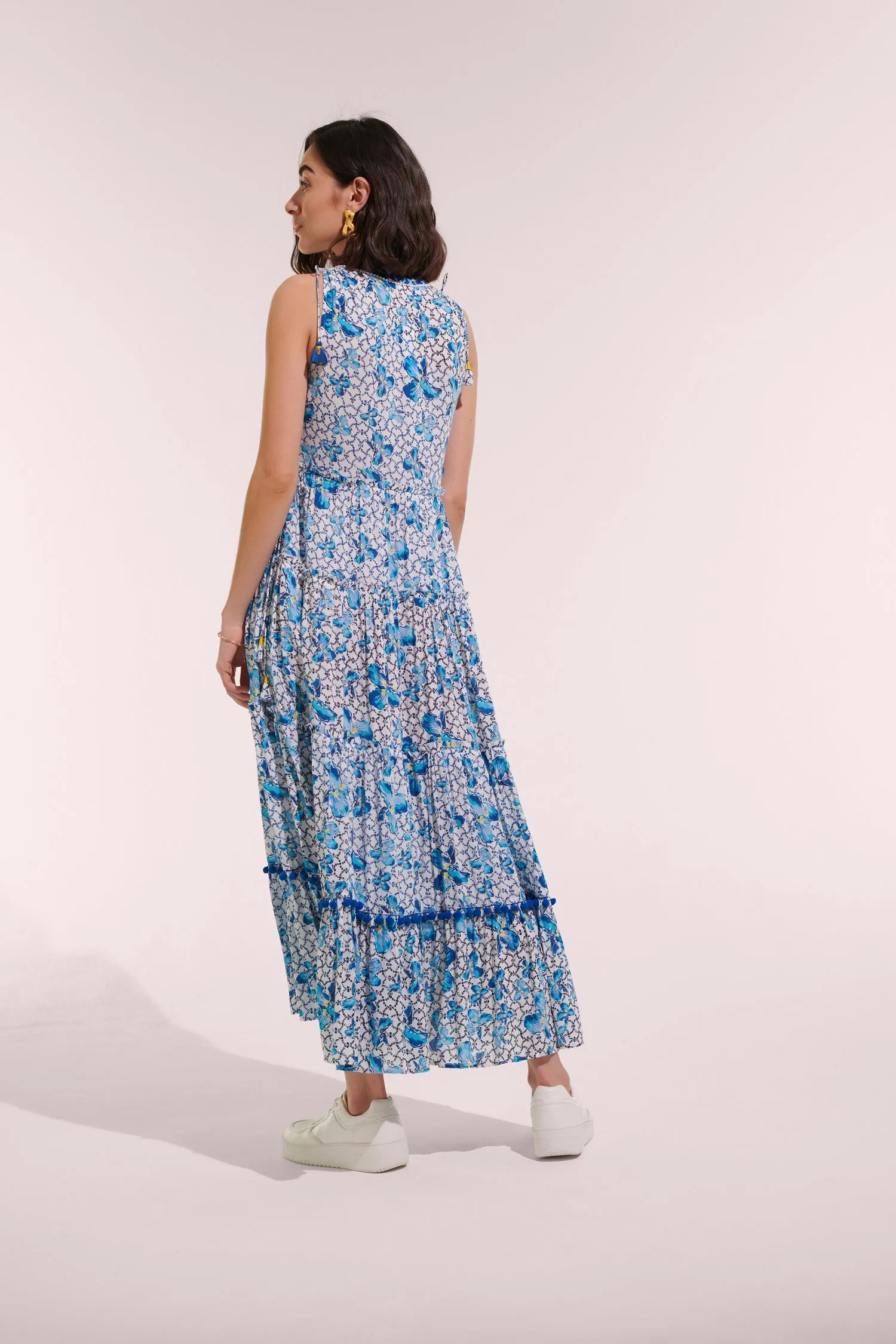 Long Dress Ivy - Blue Iris Flower sold by Poupette St Barth product image thumbnail 3