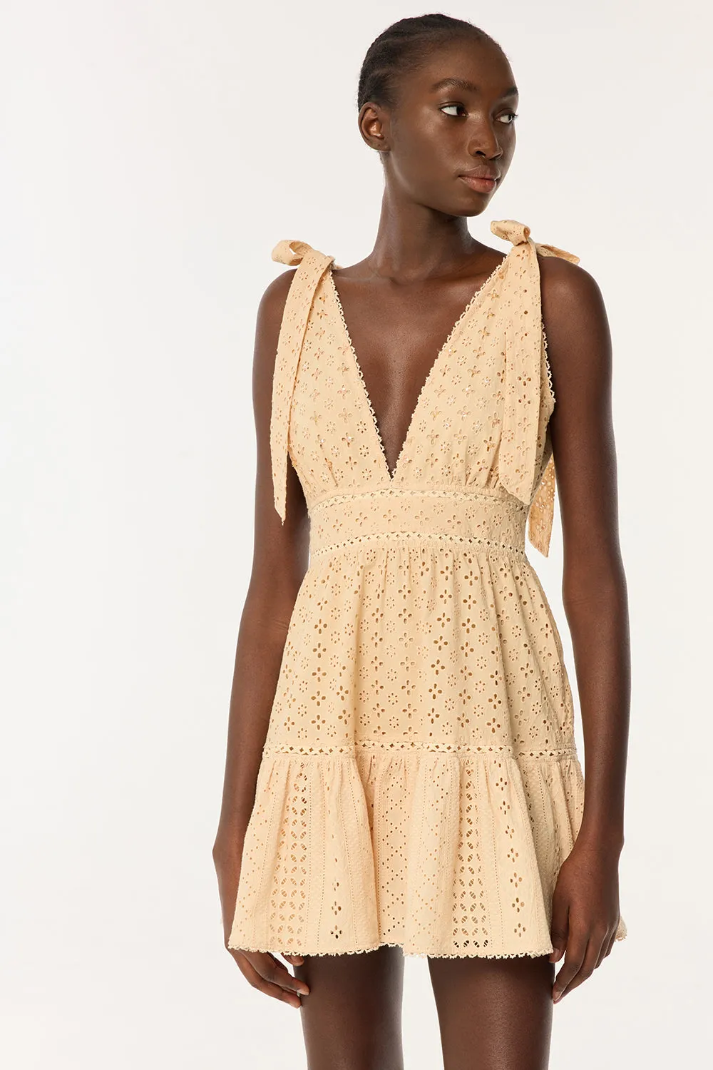 Mini Dress Cara - Cream sold by Poupette St Barth